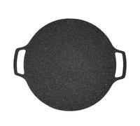 Kueohse SartéN de Hierro Fundido de 35Cm de Espesor Plancha para Tortitas Parrilla Antiadherente para Barbacoa, Cocina de InduccióN, Olla de Cocina con Llama Abierta
