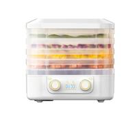 Kueohse Secador de Alimentos Eléctrico Inteligente de 5, Deshidratador de Frutas y Verduras con Aire Caliente de 360°, Máquina para Carne, Enchufe de la UE