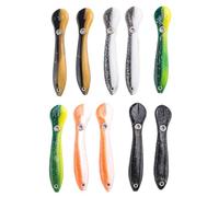 Kueohse SeñUelo de Pesca BióNico Suave de 10 Piezas, Cebo Falso de Pesca, Cebo de Pesca para Agua Salada y Agua Dulce, SeñUelo de NatacióN BióNico de Hundimiento Lento