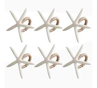 Kueohse Servilleteros Juego de 6, Servilletero Estrella de Mar para Servilleta Estrella de Mar para Mesas, Boda, CumpleañOs, Banquete, Navidad
