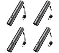 Kueohse Silbato Electrónico 4X con Carga USB, Silbato de Mano con Linterna para Fútbol, Socorrista, Aula.