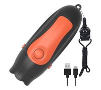 Kueohse Silbato Electrónico Recargable por USB, Potente Silbato para Entrenadores, 3 Tonos de Volumen y 3 Sonidos de Silbato Ajustables, Color Naranja.