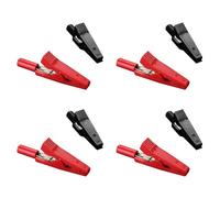 Kueohse Sonda de Prueba de Abrazadera de Conector de Pinza de Cocodrilo Aislada 8X Rojo + Negro