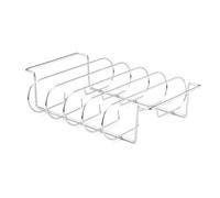 Kueohse Soporte de acero inoxidable antiadherente para 4 costillas, color plateado
