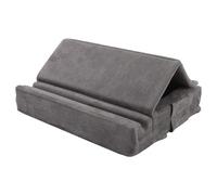 Kueohse Soporte de Almohada para Tableta con Soporte de Almacenamiento Plegable con Ángulo Ajustable y Almohadilla Suave para Cama, Computadora Portátil y Escritorio Gris