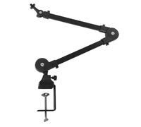 Kueohse Soporte de brazo de micrófono de metal negro para estudio y actuaciones en directo