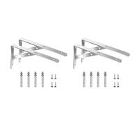 Kueohse Soporte de Estante Montado en la Pared de 4 Piezas Soportes de Estante L de Servicio Pesado de 90 Grados Junta de Soporte de Acero Inoxidable (155X250 mm)