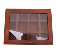 Kueohse Soporte de Madera para Bolsas de Té, 12 Rejillas, Paquetes de Azúcar, Bolsas de, Estuche de Almacenamiento, Cajas para Bolsas de Café Instantáneo con Tapa Transparente