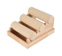 Kueohse Soporte de Reloj de Pulsera de Madera de 3 Niveles Soporte Escaparate de Joyas Organizador de Brazalete de Collar de Almacenamiento de Pantalla