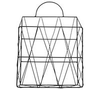 Kueohse Soporte de Revista Cesta del Organizador del Archivo de Documento del Periódico Periódico Montado en La Pared Que Cuelga Contenedor de Almacenamiento de Metal Estante-Negro