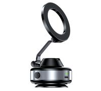Kueohse Soporte Magnético para Teléfono con Ventosa para Coche de 360°, Succión Eléctrica, Antivibración, Ajuste Ultraestable para Todos los Teléfonos del Coche, Color Plateado