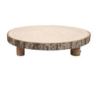 Kueohse Soporte para Pasteles de Madera de 11 Pulgadas, Pedestal Redondo de Madera para Cupcakes, Rebanada de Madera de Paulownia con Patas, Soporte para Pasteles RúStico de Madera