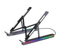 Kueohse Soporte Plegable para Portátil 4 en 1, USB RGB, Base de Aleación de Aluminio A