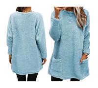 Kueohse Suéteres Cómodos y Acogedores para Mujer, de Larga, Cuello Redondo, Ligeros, Informales, Tipo Pullover, para Invierno. L