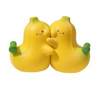 Kueohse Sujetalibros de Resina en Forma de PláTano,1 Par de Sujetalibros Antideslizantes,Soportes Decorativos para Tapones de Libros, Estante para Libros para el Hogar, Escritorio, Oficina