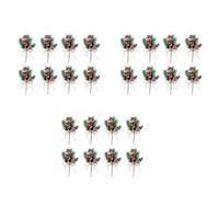 Kueohse Tallos de Bayas Rojas Ramas de Pino de Hoja Perenne DecoracióN de Bayas de Navidad 24 Piezas de Conos de Pino Artificial Rama Guirnalda SeleccióN