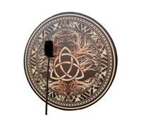 Kueohse Tambor Celta Chamánico, Instrumento Musical Vintage, Pandereta de Música Espiritual Siberiana, Incluye Baqueta, Decoración Artesanal para el Hogar.