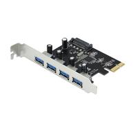 Kueohse Tarjeta de Expansión PCI-e de 4 Puertos USB 3.0, Adaptador PCI Express PCIe USB 3.0 HUB, Controlador USB 3.0 de 4 Puertos, PCIe Express