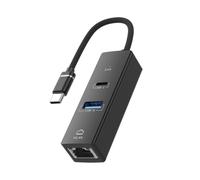 Kueohse Tarjeta de red tipo C hasta 3.0Hub 100 m NIC RJ45 multifunción para teléfono móvil, tableta, portátil, negro