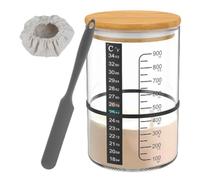 Kueohse Tarro de Vidrio para Masa Madre, Contenedor de FermentacióN, Tanque de Boca, Tarro de Masa Madre para Cocina, Almacenamiento de Alimentos para Hornear
