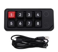 Kueohse Teclado Mecánico para Juegos con Definición Macro, 8 Teclas, con Cable, Intercambiable en Caliente, Miniteclado para Juegos, Color Negro 815B