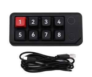 Kueohse Teclado Mecánico para Juegos con Definición Macro, 8 Teclas, con Cable, Intercambiable en Caliente, Miniteclado para Juegos, Color Negro 815B