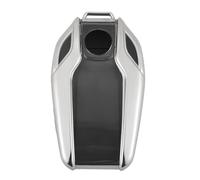 Kueohse TPU Cubierta de la Caja de Llave Del Coche LCD Cubierta de la Caja Del Remoto para 7 Series 740 6 Series GT 5 Series 530I X3 (Plateado)