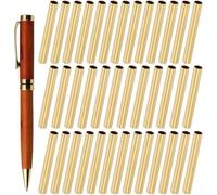 Kueohse Tubos de Bolígrafo Delgados de 7 mm de Diámetro Exterior X 0,5 mm de Grosor, 52 mm de Longitud, Sin Costuras, para Manualidades. 35 Unidades.