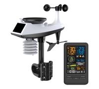Kueohse Tuya Estación Meteorológica Alarma WiFi Digital Velocidad del Viento Dirección Lluvia Índice de Luz Calidad del Aire Temperatura Medidor de Humedad