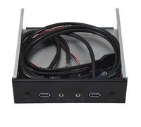 Kueohse Unidad óptica USB 3.0 con 2 puertos frontales, adaptador de ampliación USB 3.0 hub + audio HD + interruptor de red