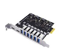 Kueohse USB 3.2 y Tarjeta de ExpansióN PCI-E Tipo C Controlador PCIE una USB 6 Puertos + Adaptador de Tarjeta PCI-E de 2 Puertos USB-C 3.2