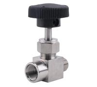Kueohse VáLvula de Aguja Ajustable 1/4 Pulgada Macho a Hembra Rosca Acero Inoxidable 304 Control de Flujo Apagado GrúA VáLvula de Aguja