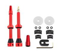 Kueohse VáLvula de Aire Sin CáMara, para Bicicleta de Carretera de MontañA Juego de VáLvulas de Llanta Sin CáMara Accesorio de Piezas de Repuesto para Ciclismo Red-60Mm