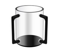 Kueohse Vaso para Lavarse Las Manos, de Color Negro, para Oración Judía, de Acrílico Cilíndrico con Dos Asas de Metal.