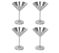 Kueohse Vasos de acero inoxidable, juego de vasos de cóctel de metal de 4.8 oz, irrompibles, duraderos, pulidos de alto brillo