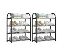 Kueohse Zapatero, Zapatero para Entrada y Puerta de Entrada, Zapatero de 4 Niveles, Fácil de Instalar, Negro