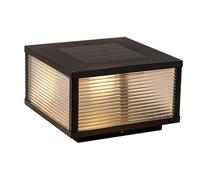 KUEYANB Farola Exterior Impermeable para Casa, Lámpara Moderna Minimalista para Entrada De Vehículos, Jardín, Columna, Lámpara Exterior con Sensor Crepuscular, Linterna Solar De Poste Cuadrado.