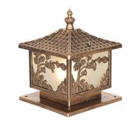 KUEYANB Farola Exterior Vintage Impermeable Con Casquillo E27 Para Valla, Ideal Para Portón De Villa, Patio, Jardín O Terraza. Farol De Columna De Estilo Chino Para Iluminación Exterior Decorativa