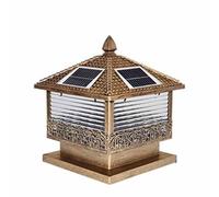 KUEYANB Lámpara De Columna Impermeable Para Postes De Terraza, Lámpara De Columna De Cerca Con Energía Solar, Lámpara Exterior Rústica De Granja Para Patio De Villa, Apta Para Lugares Húmedos