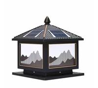 KUEYANB Lámpara De Columna Solar Para Exteriores, Impermeable, Estilo Retro Chino, Para Jardín, Patio O Porche. Apta Para Lugares Húmedos. Luminaria Exterior Con Sensor Automático Para Patio.