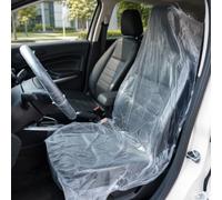 Kufeiper 100Pcs Fundas de Asiento Desechables para Asientos Delanteros de Coche,Funda Asiento Coche de Plástico Desechable,Funda Antipolvo General Modelo de Automóvil Resistentes Impermeables