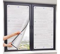 kufu01 Vinilos para Ventanas Privacidad,Película Aislante de Aluminio Doble,Película Reflectante 6 Mm de Espesor Película de Protección Solar Anti UV,con Ventosa,Autoadhesiva (80x100cm/32 x39)