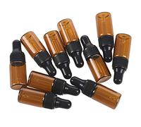 Kufughty 10Pcs 3Ml de Gotero de Vidrio MarróN VacíAs con Pipeta para Aceite