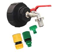 Kufughty Grifo de Salida IBC Adaptador IBC de 3/4 Pulgadas S100x8 Válvula de Salida de Bola IBC de Latón Salida de Grifo Accesorios para Tanque de Barril de Lluvia