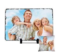 Kufutee Pizarra de sublimación en blanco personaliza tu propia imagen, en blanco de pizarra de sublimación que no destiñe, personaliza tu propia imagen para papá Mon (rectángulo-10 x 15 cm)