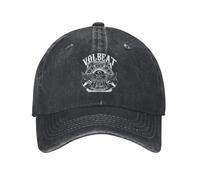 KUGEUII Gorra de béisbol Unisex danesa V Volbeat Unisex de Mezclilla Lavada desgastada Ajustable para Exteriores para Todas Las Estaciones Regalos de Moda