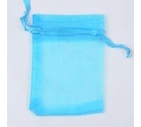 KUGRRFRC 100 unids/Lote 5x7cm Bolsas de Organza para Embalaje de joyería 24 Colores para selección Ajuste Regalo de Boda Caramelo pequeña Bolsa al por mayor-16 Aguamarina, 5x7cm