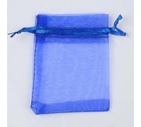 KUGRRFRC 100 unids/Lote 5x7cm Bolsas de Organza para Embalaje de joyería 24 Colores para selección Ajuste Regalo de Boda Caramelo pequeña Bolsa al por mayor-17 Azul Oscuro, 5x7cm