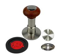 KuGuo The Force Tamper Impacto Auto Presión constante ajustable y nivelación automática Tamper de café Medusa marrón rojizo Mango de madera Set Pro (54.00mm, Conjunto de distribución Plano)