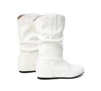 KUHAOFEU Botas de Nieve Mujer Cuña Botines de Nieve Plataforma Botas Cortas al Tobillo,Blanca,48 EU